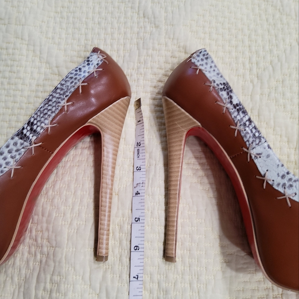Christian Louboutin Brown Python Platform Pumps S… - image 6